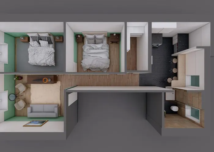 아파트 Downtown Flat With Design And Comfort At Downtown, 3rd-floor No Lift
